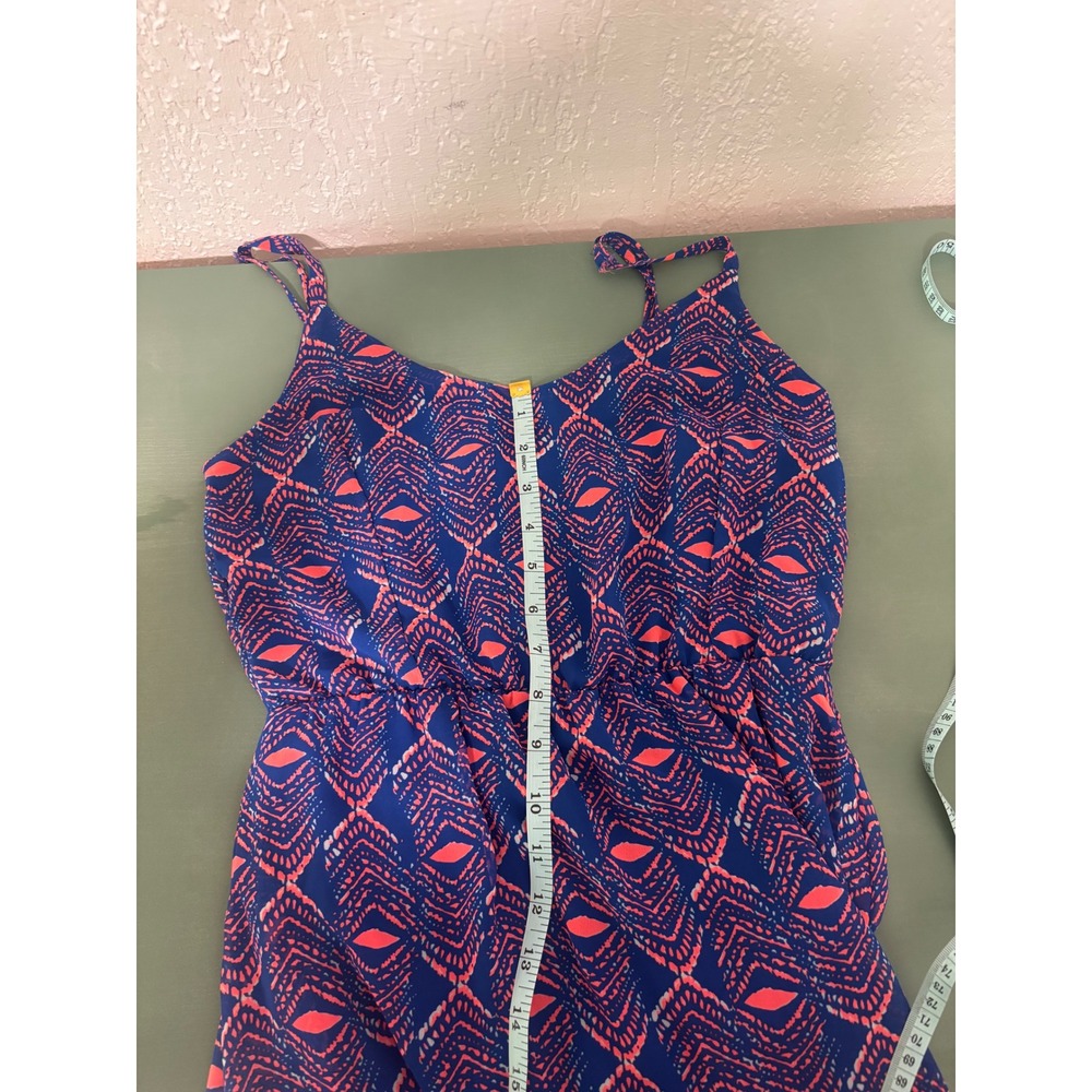 Dee Elle Blue Coral Tribal Geometric Cutout Maxi Dress Womens Size Small Boho - Picture 7 of 7
